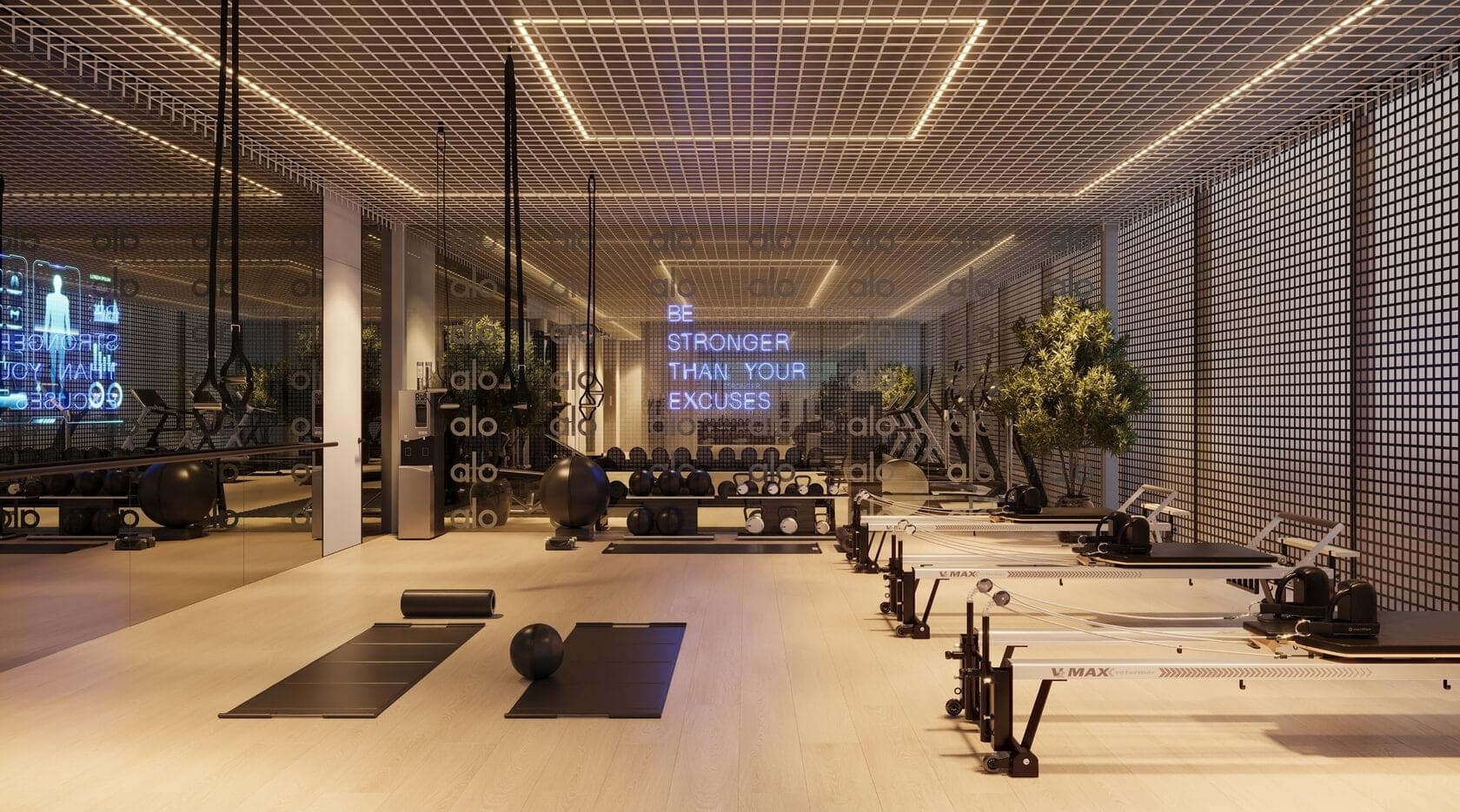 Render of the gym at Interstellar Tower
