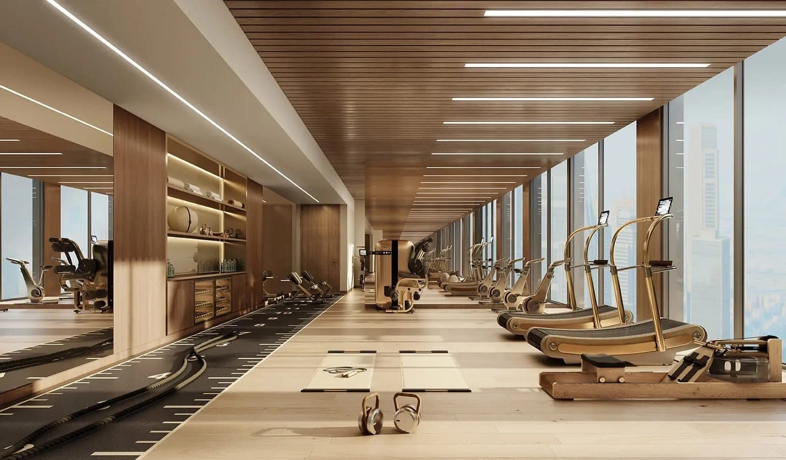 Render of the residents' gym at Trump International Hotel & Tower Dubai