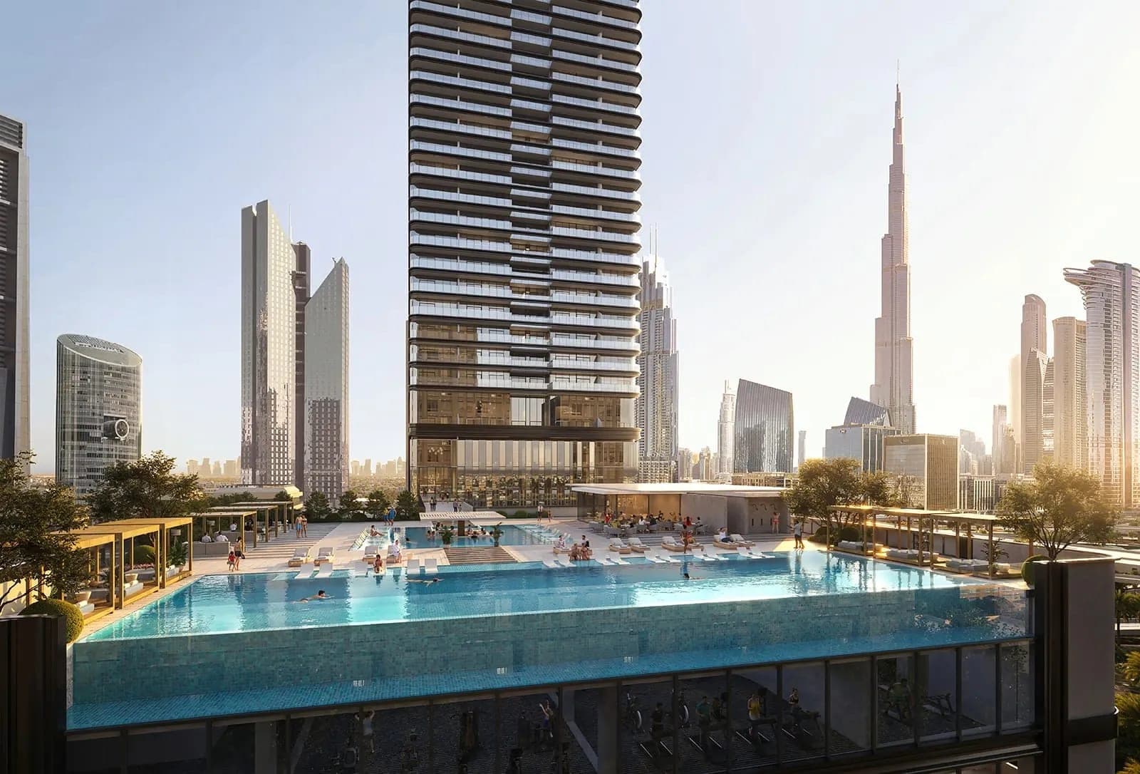 Render of the members' club pool at Trump International Hotel & Tower Dubai